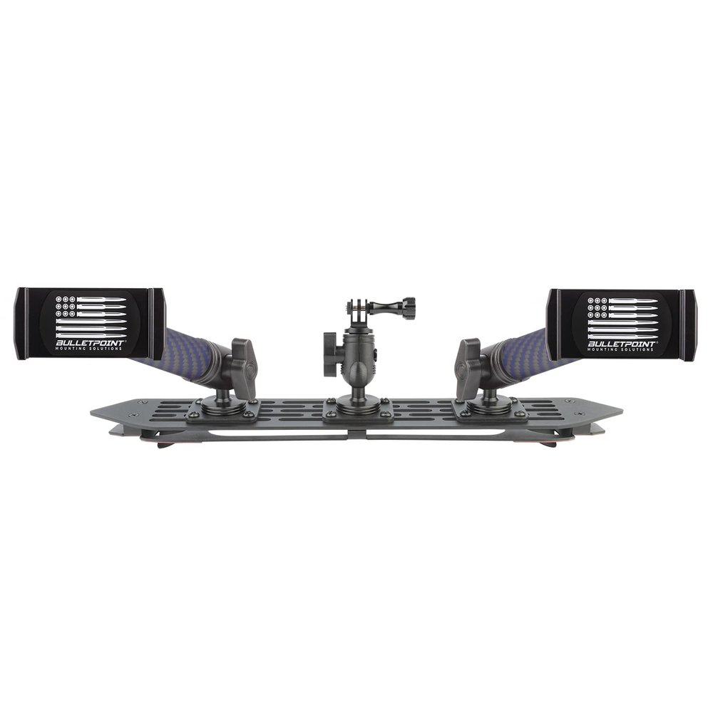 Bulletpoint RubiGrid Multiple Device Dash Mount Platform with 2 Phone Holders + Action Camera Bracket Compatible with 2018-2023 Jeep Wrangler JL (NOT 4xe) + 2020-2023 Gladiator