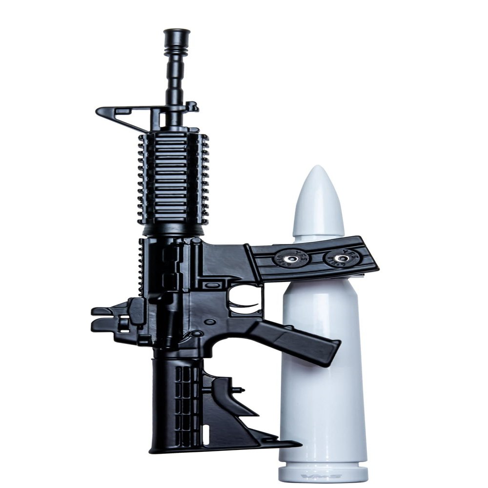 VMS RACING AR-15 M4 M16 White 50 Cal Caliber Bullet Antenna Anti-Theft and Reception Booster Heavy Gauge CNC Billet Aluminum Short Compatible with Hummer H2 04-09 2004-2009
