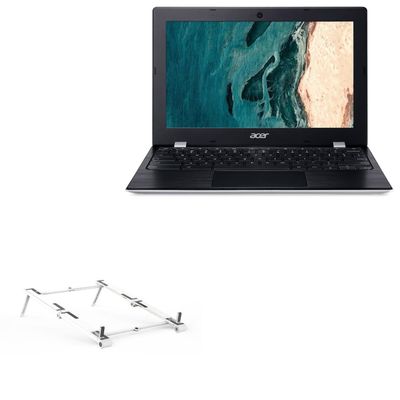 BoxWave Stand and Mount Compatible with Acer Chromebook 311 (CB311-9HT) - Pocket Aluminum Stand 3-in-1, Portable Multi Angle Viewing Riser - Metallic Silver