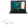BoxWave Stand and Mount Compatible with Acer Chromebook 311 (CB311-9HT) - Pocket Aluminum Stand 3-in-1, Portable Multi Angle Viewing Riser - Metallic Silver view 1