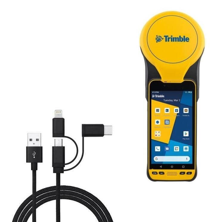 BoxWave Cable Compatible with Trimble TDC650 - AllCharge 3-in-1 Cable - Jet Black