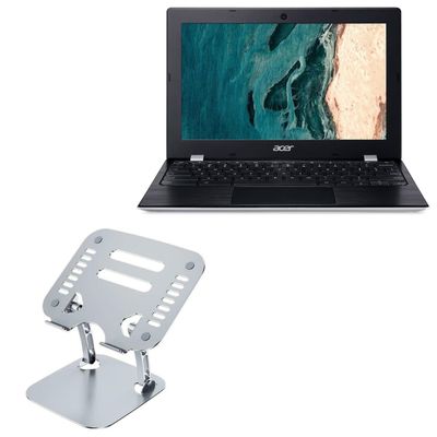 BoxWave Stand and Mount Compatible with Acer Chromebook 311 (CB311-9HT) - Executive VersaView Laptop Stand, Ergonomic Adjustable Viewing Angle Metallic Riser - Metallic Silver