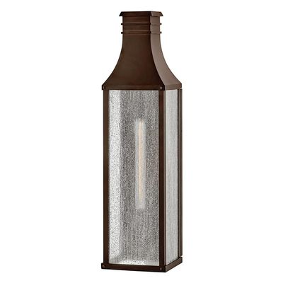 Hinkley Beacon Hill Large Tall Wall Mount Outdoor Lantern, Aluminum, Clear Seedy Glass, Old World Charm, LED Bulb Included, Blackened Copper Finish