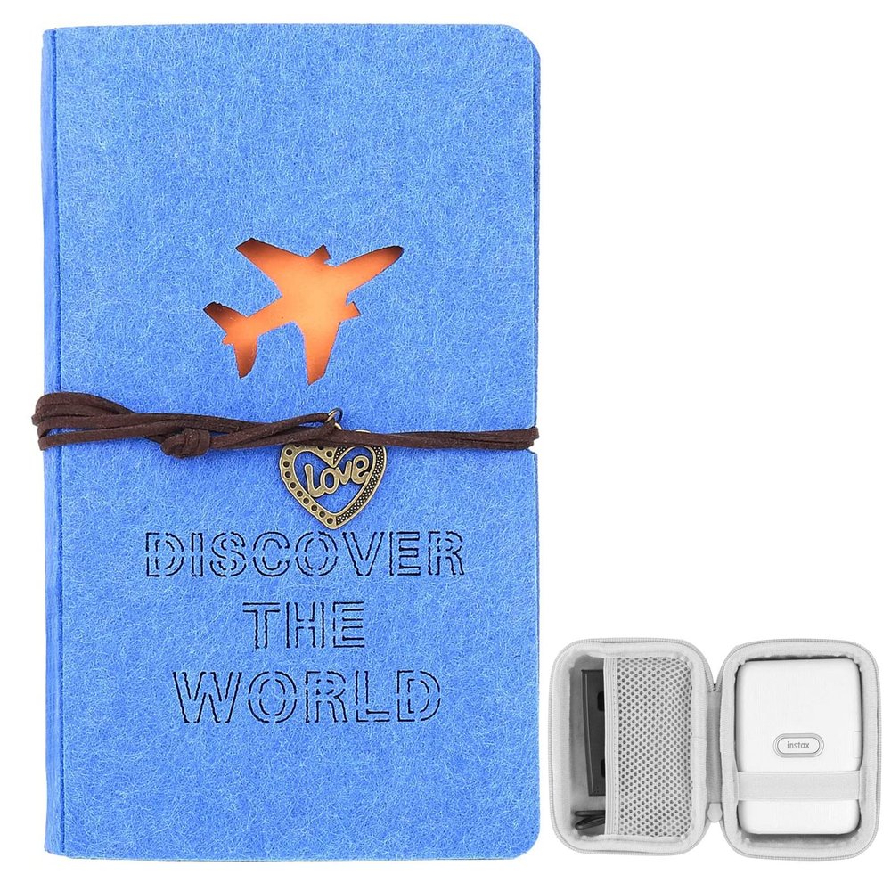 Holds 180 Photos 2x3 Photo Album Book + Fujifilm Instax Mini Link Printer Hard Case