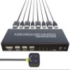 DiamondTiger KVM Switch 4 Computers - KVM Switch Displayport, One Monitor Switch to Share Mouse, Keyboard, Printer, USB 2.0 Device and Ultra HD Monitor, Support 4K@60Hz, 4 DP and 4 USB Cable Included view 1
