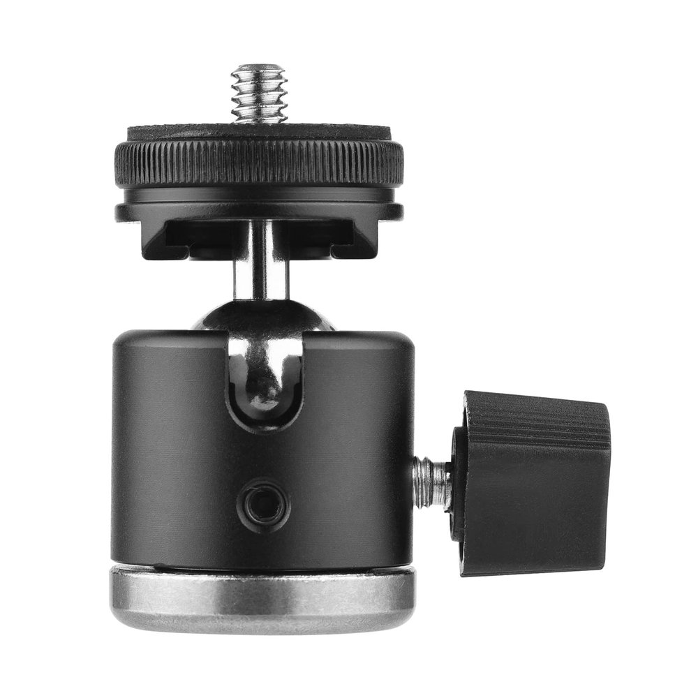 Andoer 2-in-1 1/4 Screw Cold Shoe Mount Ball Head 360 Rotatable Dual Use Mini Ball Head Aluminum Alloy Ball Head for Camera Phone Holder Tripod Video Light