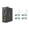 LINOVISION Industrial 8-Port EOC & POE Switch with 4pcs EOC Transmitters, Long Reach PoE Over Coax or UTP Cable, Simplified Wiring, Upgrading Analog System to IP Surveillance System view 1