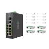 LINOVISION Industrial 8-Port EOC & POE Switch with 4pcs EOC Transmitters, Long Reach PoE Over Coax or UTP Cable, Simplified Wiring, Upgrading Analog System to IP Surveillance System view 4