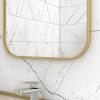 Luyckfrazy Bathroom Ceiling Hanging Mirror Washroom Makeup Shaving Rectangular Hanging Rod Mirror 40cmx70cm 50cmx70cm Customizable Metal Boom Hanging Mirror (Size : 40cmx70cm) view 4