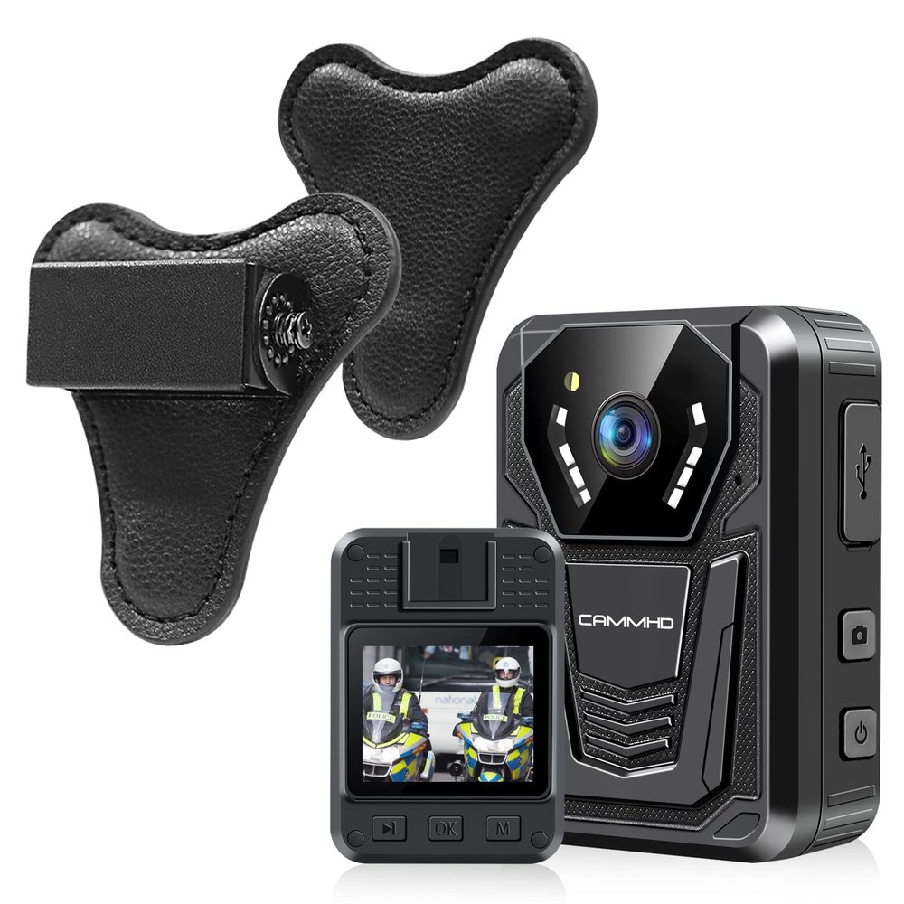 CAMMHD F6 64GB 4K Body Camera and Magnetic Mount, Work 12-14Hrs and Ultra Night Vision, Waterproof Body Cameras with Audio and Video Recording H.265 Video Code Police Body Camera