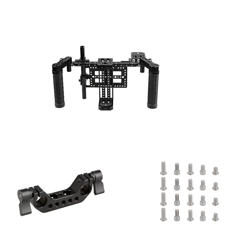 CAMVATE Director's Monitor Cage + 1/4"-20 Stainless Steel Screw Pack + 15mm Rod Clamp