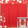 10x10FT Red Backdrop Curtains for Parties - Red Wedding Backdrop for Baby Shower Birthday Photo Home Party Curtains Backdrop 5x10FT 2 Panels view 1