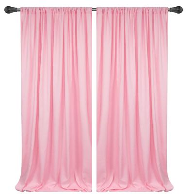 10x10FT Pink Backdrop Curtains for Parties - Pink Wedding Backdrop for Baby Shower Birthday Photo Home Party Curtains Backdrop 5x10FT 2 Panels