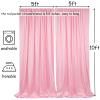 10x10FT Pink Backdrop Curtains for Parties - Pink Wedding Backdrop for Baby Shower Birthday Photo Home Party Curtains Backdrop 5x10FT 2 Panels view 4