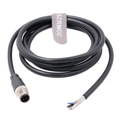 SZRMCC M12 A-Code 4 Pin Male to Bare Wire Sensor Actuator Cable for Industrial Camera Fieldbus Network Modules IO Link 22AWG (1m)