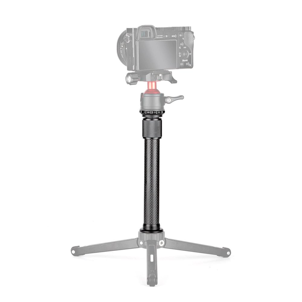 Andoer Universal Carbon Fiber Tripod Extension Pole 2-Section Extendable Rod Max. Height 32cm/12.6in with 1/4 Inch Screw for Tripod Monopod