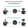 Andoer 2-in-1 360 Rotatable Dual Use Ball Head Cold Shoe Mount Mini Ball Head with 1/4 Screw Extra Cold Shoe Mount for Camera Phone Holder Tripod Microphone view 4