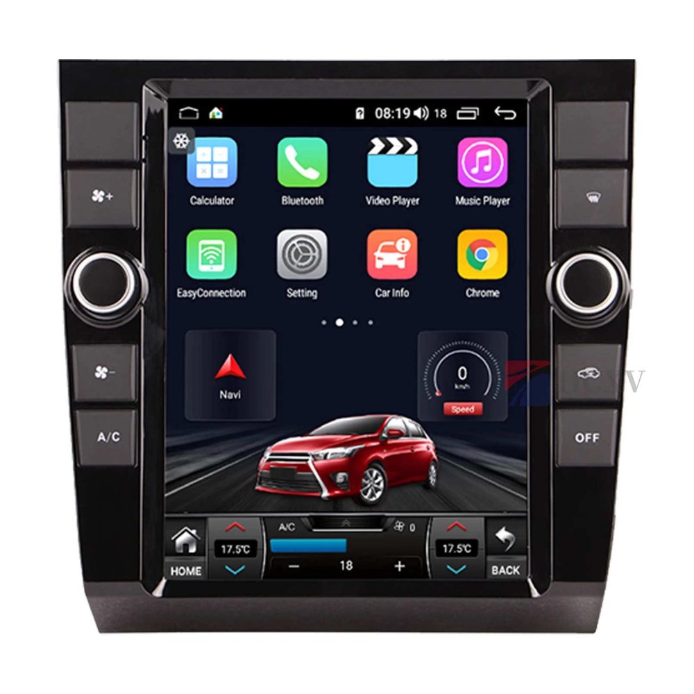 Omnitek Tesla Style Vertical Screen Car Radio Android 11.0 for Audi A4 9.7 Inch Carplay WiFi Stereo Multimedia GPS Navigation Head Unit