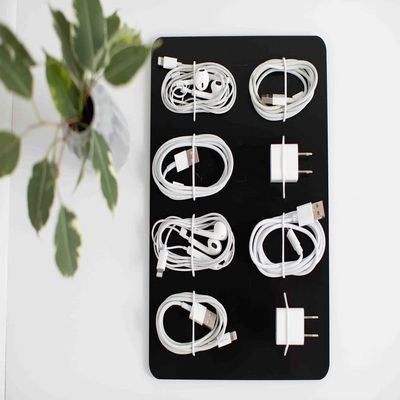 Cord Cable Organizer, Board, 8 Compartment, Management for Home and Office, Management, Hanging Wall Storage, USB Phone Charger Ties, Drawer, Cabinet, Black (CB001)