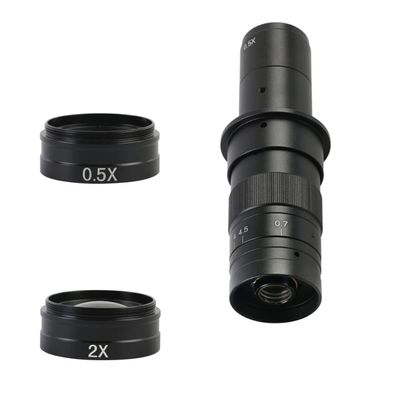 Microscope Kit for 180X C Mount Lens 0.75X 0.5X 2.0X 0.35X Auxiliary Objective Glass Lens Microscope Lens Adapters (Color : Set5)