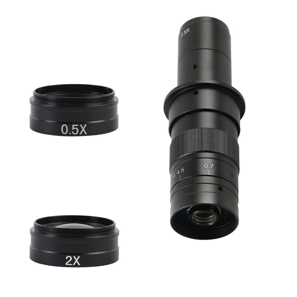 Microscope Kit for 180X C Mount Lens 0.75X 0.5X 2.0X 0.35X Auxiliary Objective Glass Lens Microscope Lens Adapters (Color : Set5)