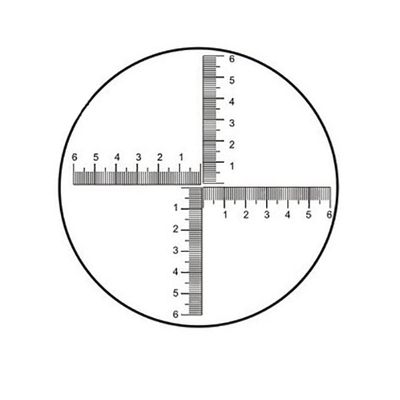 Microscope Kit DIV 0.1 mm Eyepiece Micrometer Biological Microscope Reticle Scale Cross Ruler 6-0-6 Area Measurement Graticle Diameter 20 mm Microscope Lens Adapters