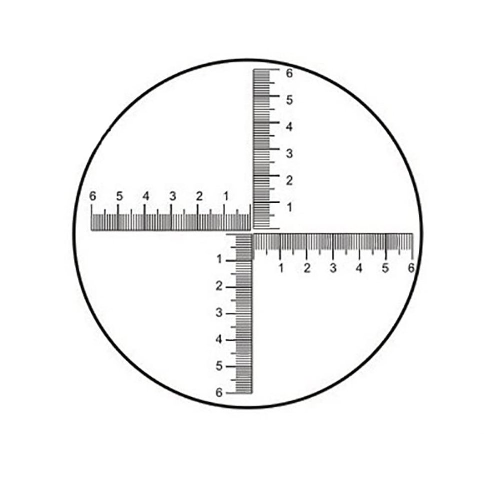 Microscope Kit DIV 0.1 mm Eyepiece Micrometer Biological Microscope Reticle Scale Cross Ruler 6-0-6 Area Measurement Graticle Diameter 20 mm Microscope Lens Adapters