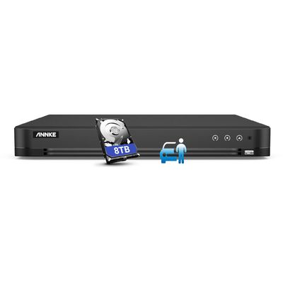 ANNKE 32 Channel H.265+ AI DVR Recorder with Human/Vehicle Detection, 5-in-1 4MP Surveillance CCTV DVR with HDMI Output for Home Security Camera System 24/7 Recording, P2P Technology, 8TB Hard Drive