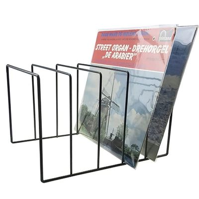 Vinyl Record Holder Metal Vinyl Record Storage Rack Record Storage Rack Vinyl Record Holders Storage Desktop Newspaper Rack (Color : Black, Size : 30 * 22 * 18cm)