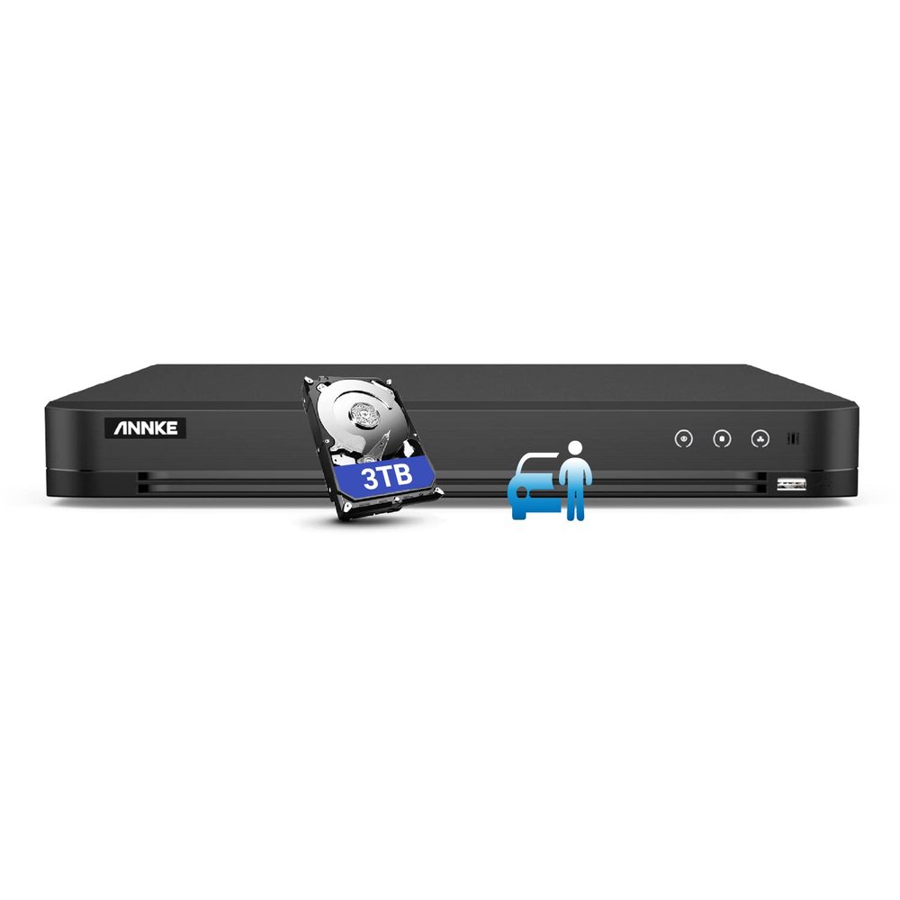 ANNKE 32 Channel H.265+ AI DVR Recorder with Human/Vehicle Detection, 5-in-1 4MP Surveillance CCTV DVR with HDMI Output for Home Security Camera System 24/7 Recording, P2P Technology, 3TB Hard Drive