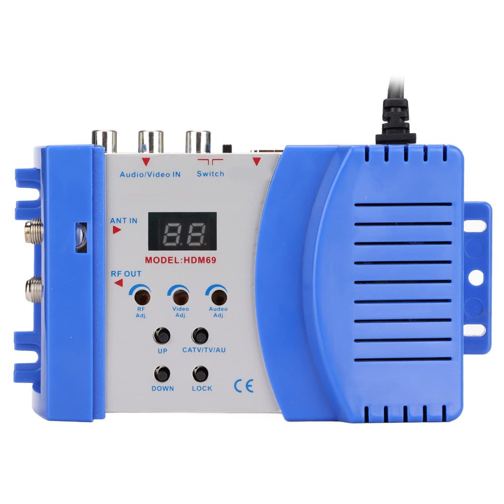 Modulator RF Converter, /AV to RF HD Modulator, VHF UHF Demodulator Adapter Support PAL/NTSC TV Format Output for Home TV, Plug and Play(1080P)