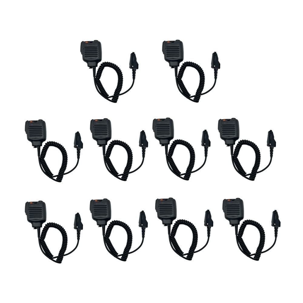 10 Pack KMC25 KMC41 Shoulder Lapel Radio Mic Remote Speaker Microphone for NX-210 NX-200 NX300 NX-3200 TK-2180 TK-3180 NX-3300 NX-410 NX-411 TK-5210 TK-5220 TK5410 NX5200 NX5300 NX5400 Walkie Talkie