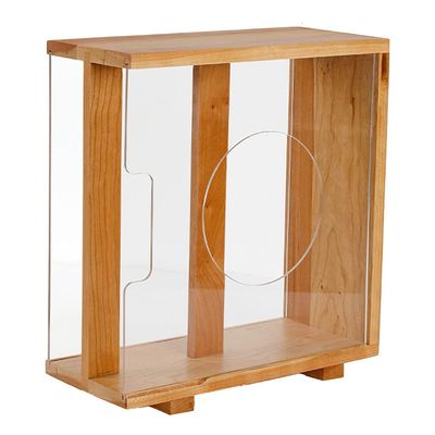 Vinyl Record Storage Box Vinyl Record Rack Music Record Storage and Organizer Acrylic Vinyl Record Shlef Display (Color : Natural, Size : 34 * 15 * 36.5cm)