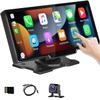 CZSWCH 10.26 Inch Wireless Carplay Monitor Bluetooth Android Auto Car DVR Dual Cameras Recording 2K+1080P Two Camera Display HD Backup Camera view 1