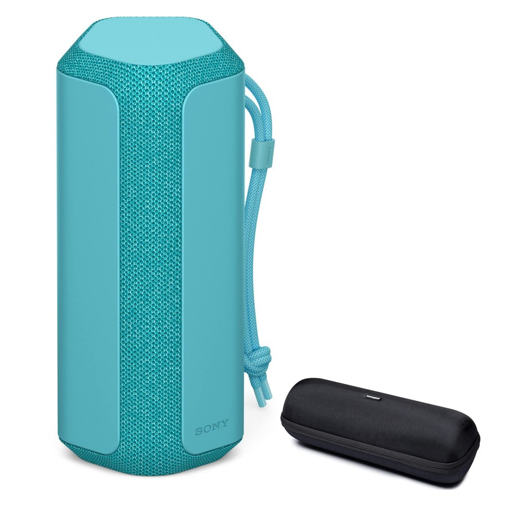 Sony SRS-XE200 X-Series Wireless Ultra Portable Bluetooth Speaker (Blue) Bundle with Hard Travel and Storage Case (2 Items)