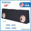 10" Dual Ported Sub Box Fits F250 F350 F450 F550 Super Duty Crew-Cab with Or Without Power Window 2004-2016 Subwoofer Enclosure Speaker Box Ground Shaker view 2