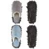 Jecery 2 Pair Microfiber Slippers Floor Cleaning Chenille Mop Slippers Base Board Cleaner Household Cleaning Tools for Wood Floor Dust Dirt Tool Supplies(Gray, Blue) view 1