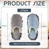 Jecery 2 Pair Microfiber Slippers Floor Cleaning Chenille Mop Slippers Base Board Cleaner Household Cleaning Tools for Wood Floor Dust Dirt Tool Supplies(Gray, Blue) view 3
