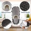Jecery 2 Pair Microfiber Slippers Floor Cleaning Chenille Mop Slippers Base Board Cleaner Household Cleaning Tools for Wood Floor Dust Dirt Tool Supplies(Gray, Blue) view 4