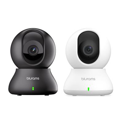 blurams 2PC Security Camera 2K, Baby Monitor Dog Camera 360-degree for Home Security w/Smart Motion Tracking, Phone App, IR Night Vision, Siren, 2-Way Audio