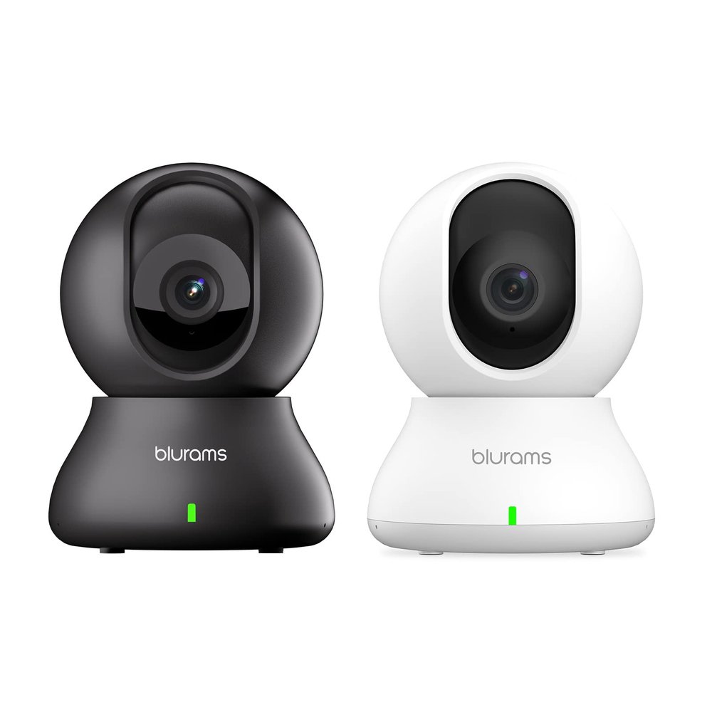 blurams 2PC Security Camera 2K, Baby Monitor Dog Camera 360-degree for Home Security w/Smart Motion Tracking, Phone App, IR Night Vision, Siren, 2-Way Audio