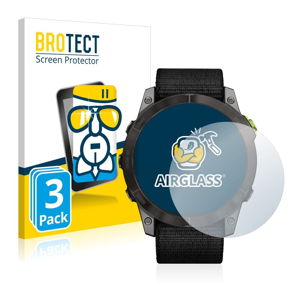 brotect Glass Screen Protector Film Compatible with Garmin Enduro 2 (3 Pack) - Glass-Foil 9H Protection [Scratch Resistant, High Clarity]