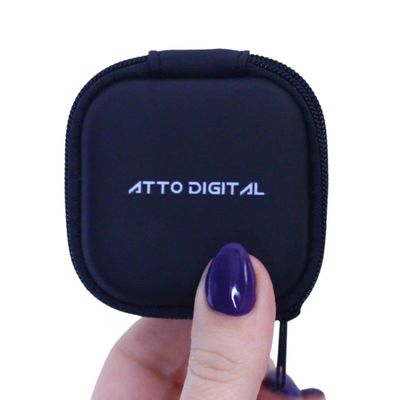 Hard Carrying Case for TileRec Voice Activated Recorder, with Double-Seamed Zipper, 2 Mesh Pockets - Compact & Portable - Atto Digital