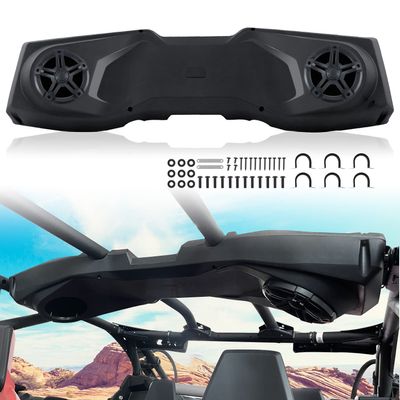 CUSAUTV MTX Central Roof Speakers Pods Compatible with Can Am Maverick X3 Max Accessiories Overhead Speaker Stereo System Black Top Speaker Mount Enclosure Replace for #715004748