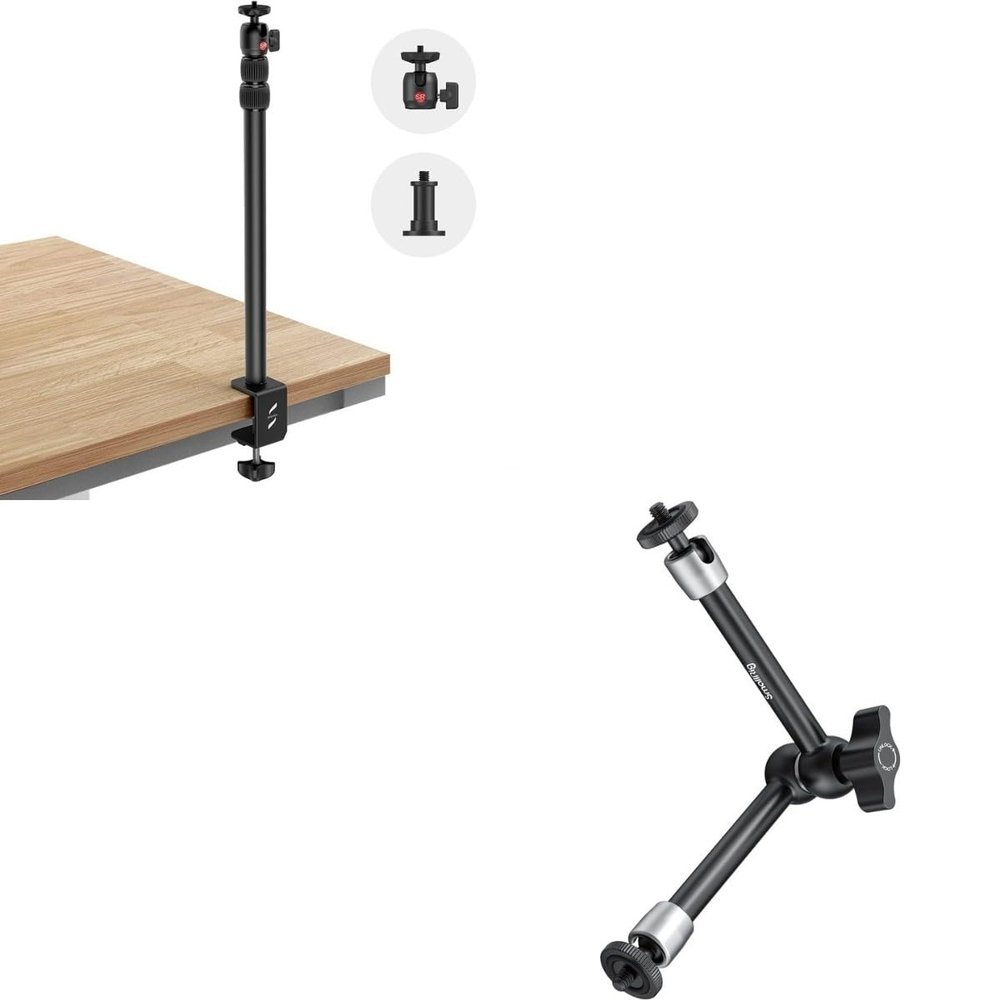 Bundle: SmallRig Selection Camera Desk Mount Table Stand + SmallRig 9.8 inch Adjustable Articulating Magic Arm