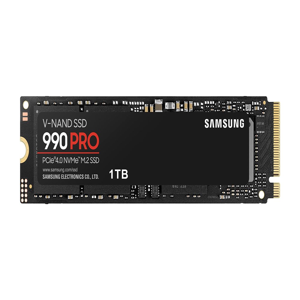 Samsung 990 Pro 1TB Gen4 NVMe SSD 7450MB/s 6900MB/s R/W 1550K/1200K IOPS 600TBW 1.5M Hrs MTBF for PS5 5yrs