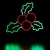 Northlight LED Lighted Neon Style Holly Berries Christmas Window Silhouette, 12", Green view 4