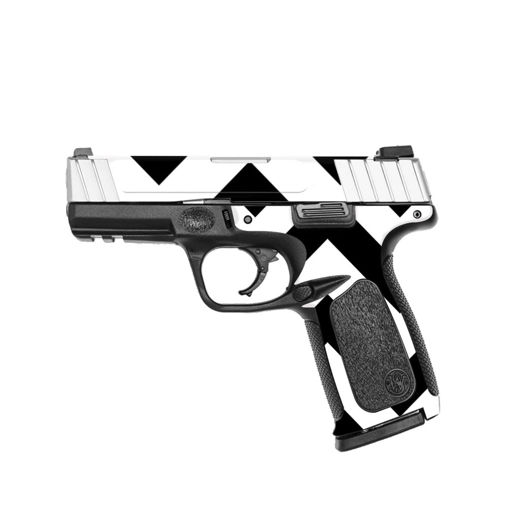MightySkins Skin Compatible with Smith & Wesson SD VE Series - Black Chevron | Protective, Durable, and Unique Vinyl Decal wrap Cover | Easy to Apply, Remove, and Change Styles | Made in The USA