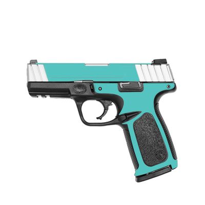 MightySkins Skin Compatible with Smith & Wesson SD VE Series - Solid Turquoise | Protective, Durable, and Unique Vinyl Decal wrap Cover | Easy to Apply, Remove, and Change Styles | Made in The USA