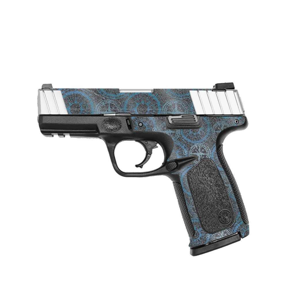 MightySkins Glossy Glitter Skin Compatible with Smith & Wesson SD VE Series - Compass Tile | Protective, Durable High-Gloss Glitter Finish | Easy to Apply, Remove, and Change Styles | Made in The USA